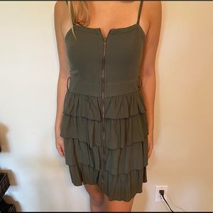 Olive zip-up dress